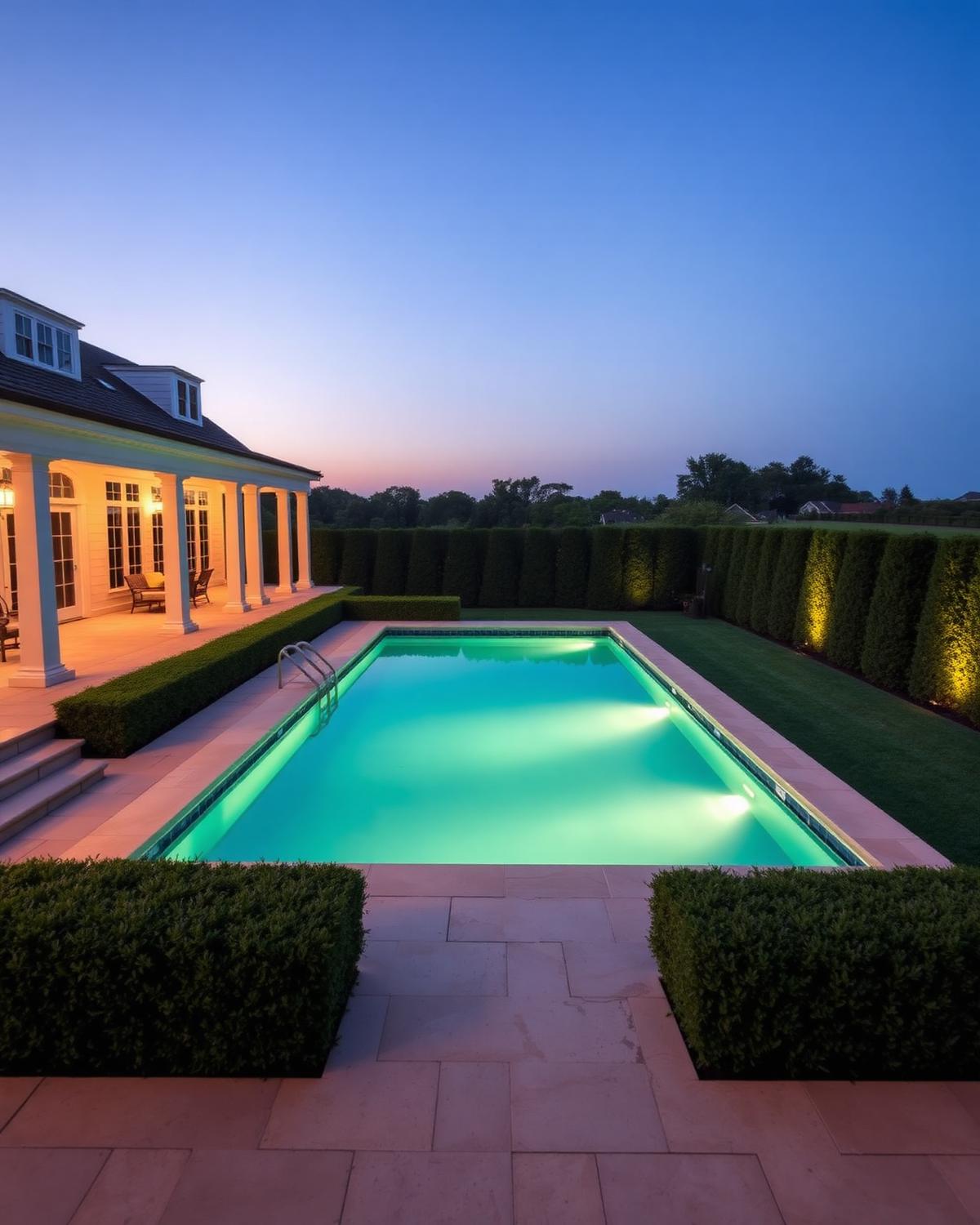 Estate pool with travertine deck