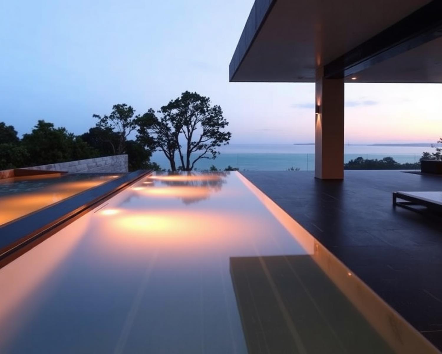 Infinity pool overlooking the Sound