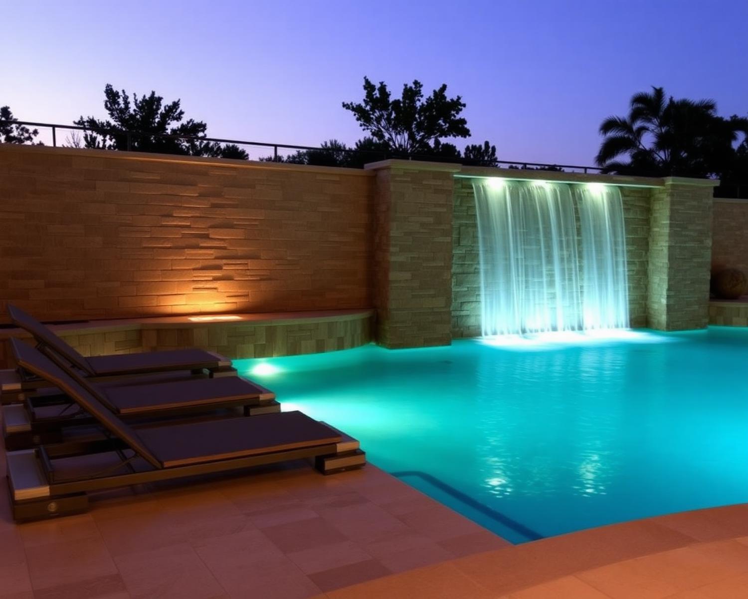 Cascading water feature wall